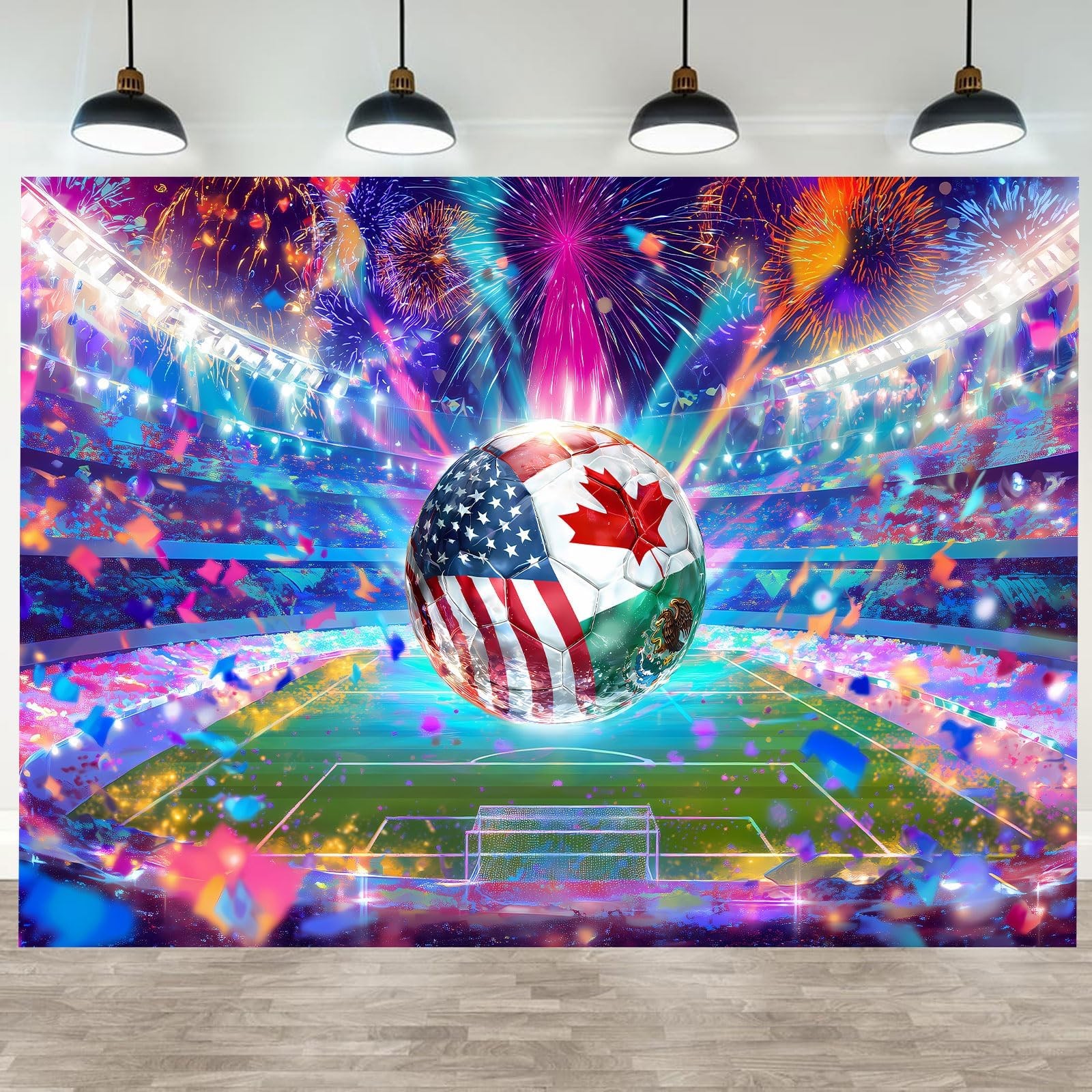 World Soccer Cup Photography Banner Backdrop, 2026 Football Trophy Match Spor…