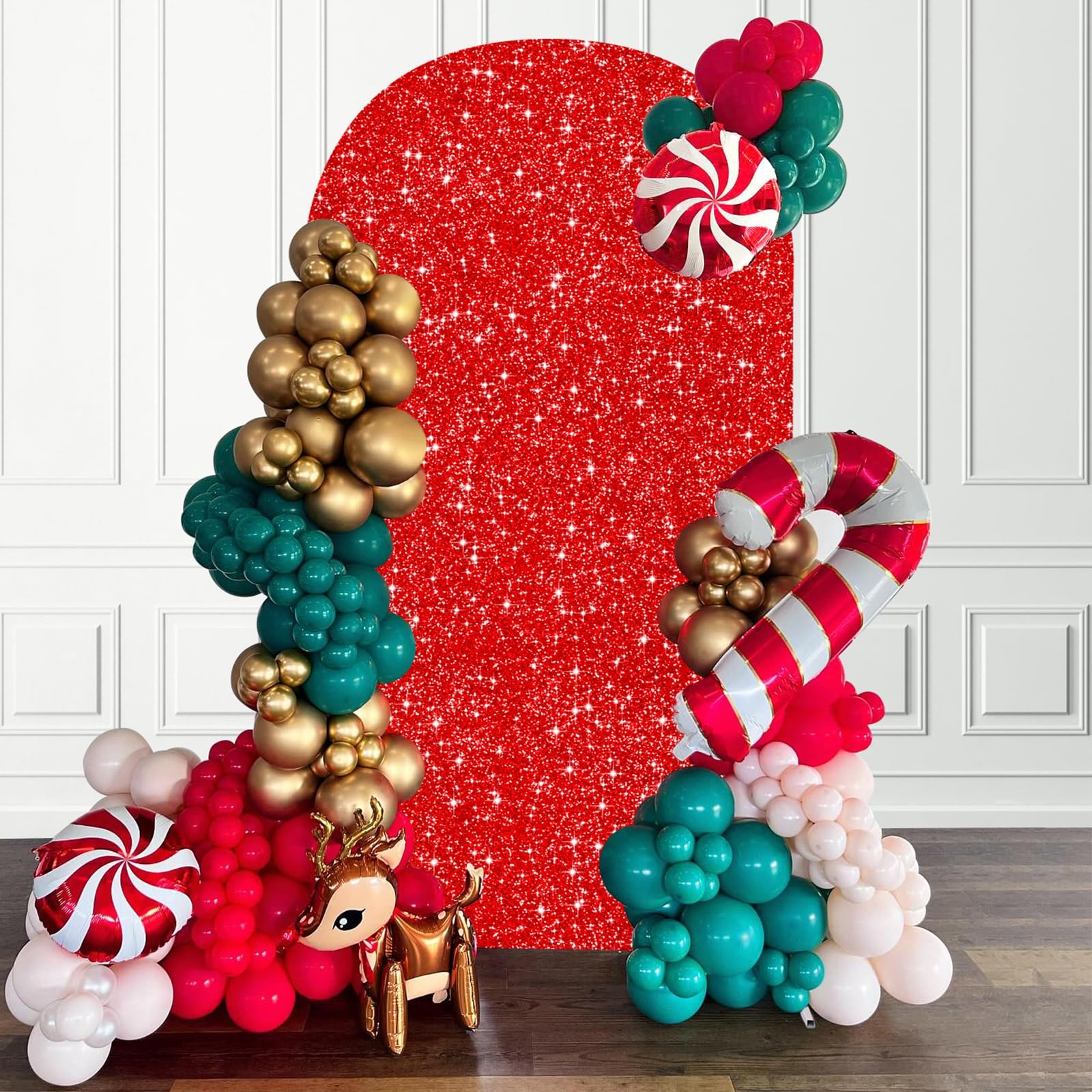 Sequin Arch Backdrop Cover 6.6Ft Wedding Red Christmas 6.6FT,