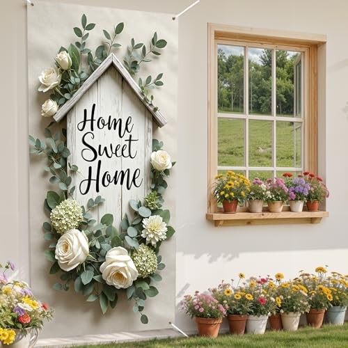 Home Sweet Home Door Cover Housewarming Party Decorations Door Banner Welcome