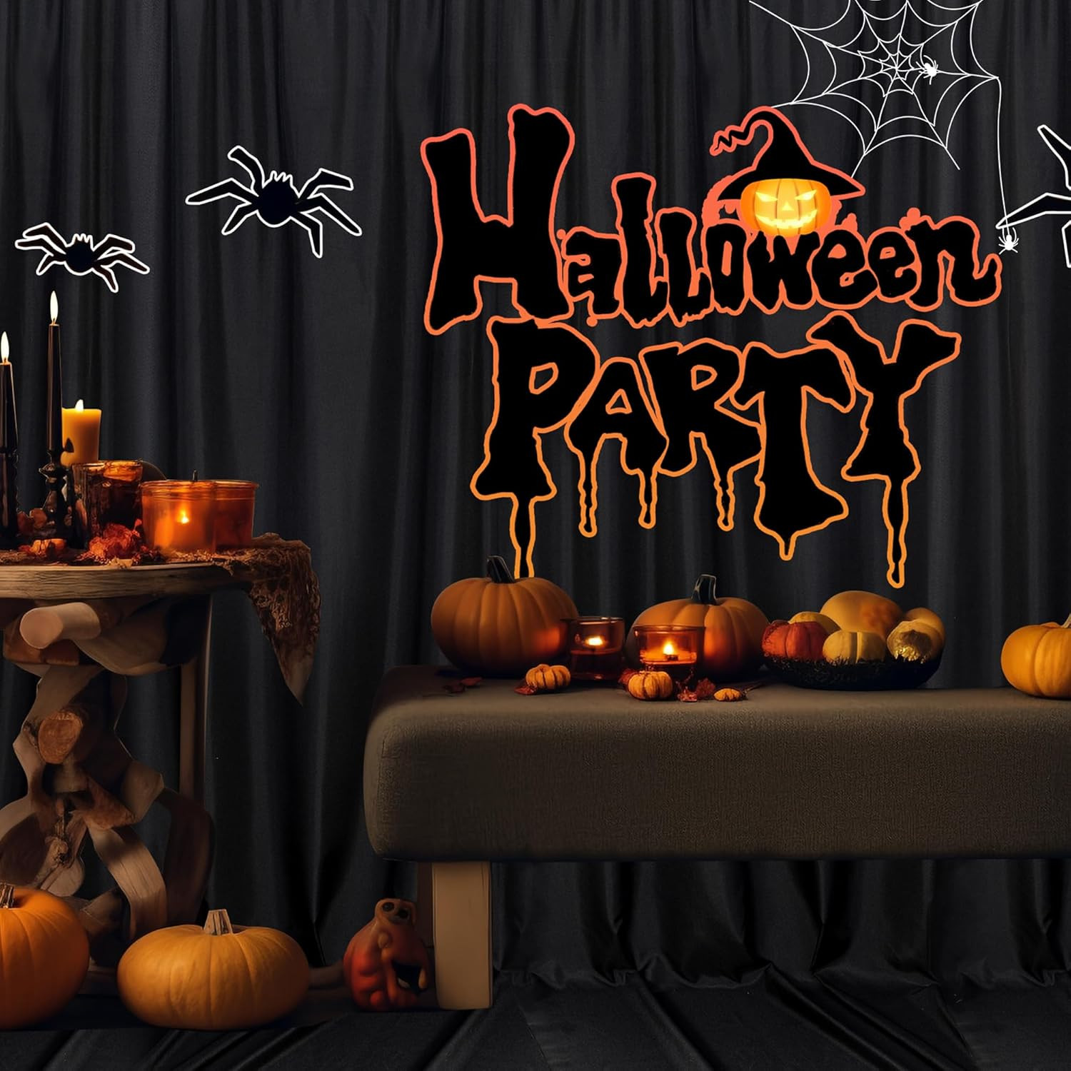 Black Backdrop Curtains for Parties – 10Ft X 8Ft Party Photo Background Curtain