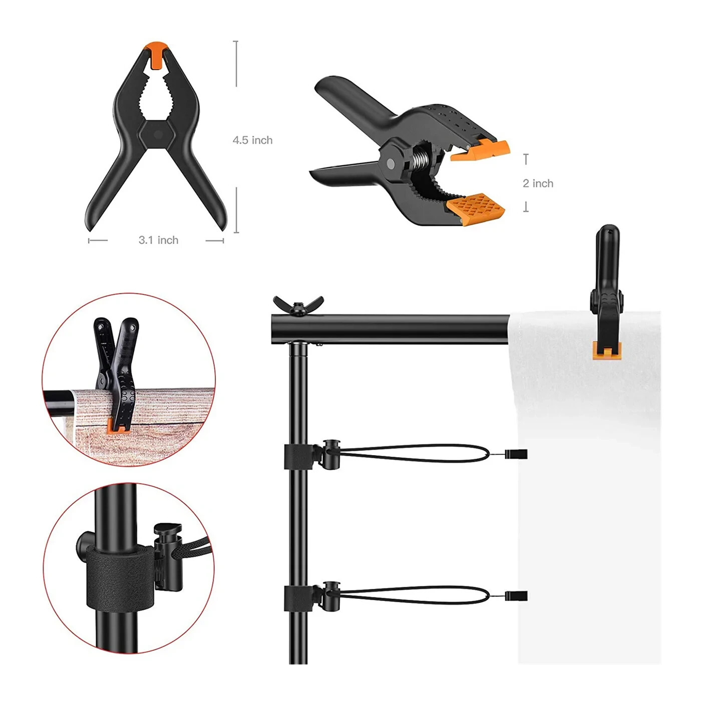 EMART EM-BS2630N 8.5x 10Ft Adjustable Background Stand for Photography Backdrops