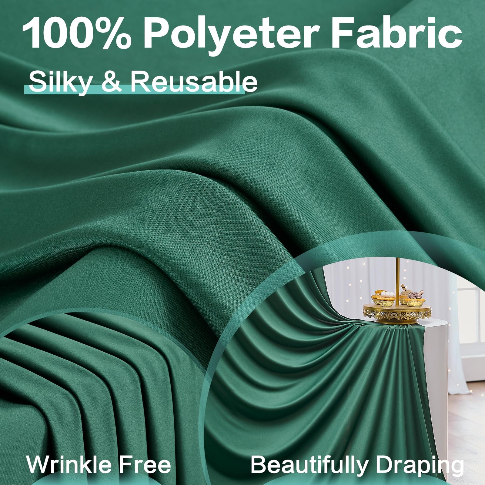 50ft x 15ft Hunter Green x (W5′ x H15′, 10panels),
