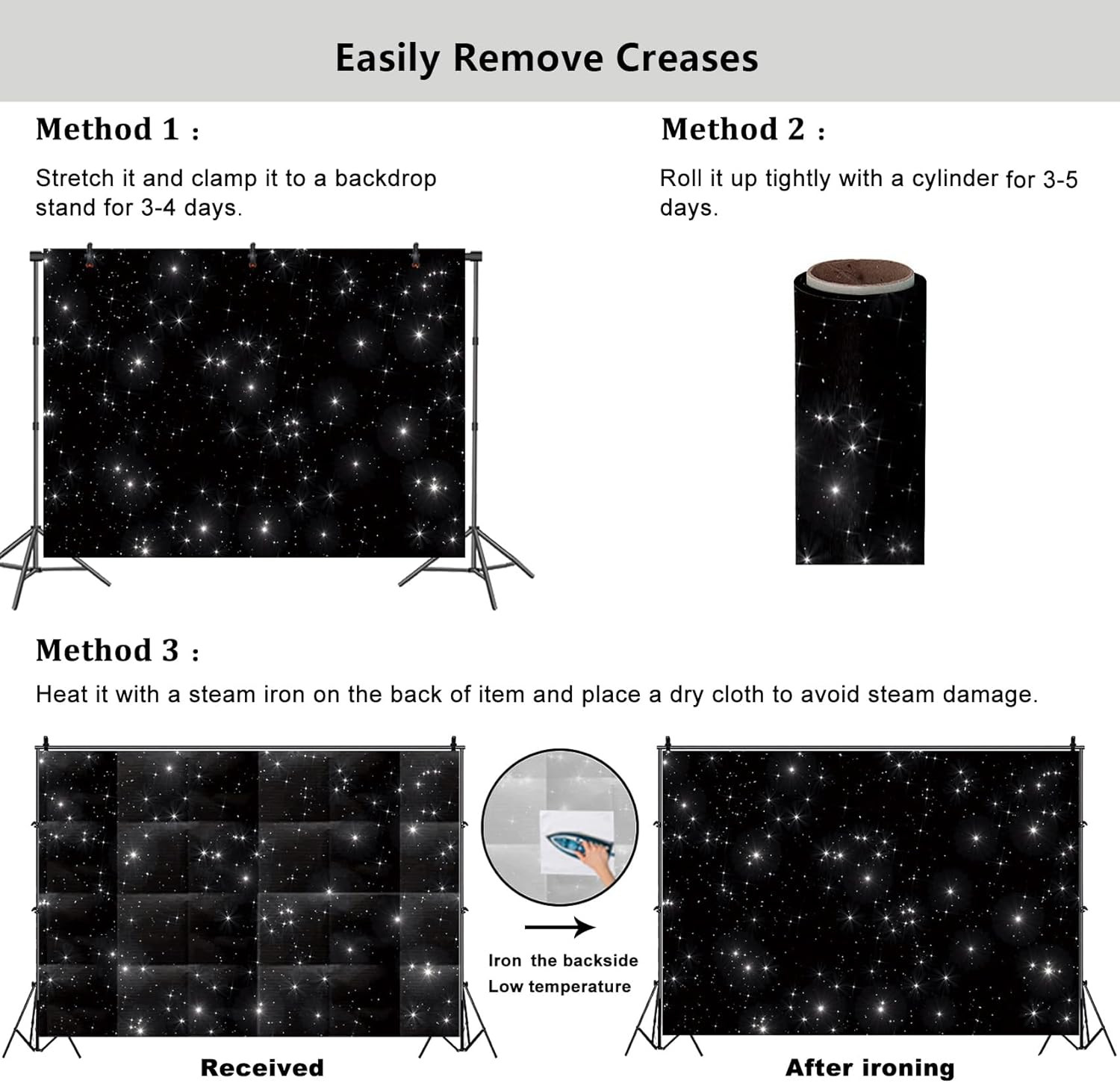Night Sky Stars Backdrop 20X10Ft Universe Space Starry Galaxy Stars Photography