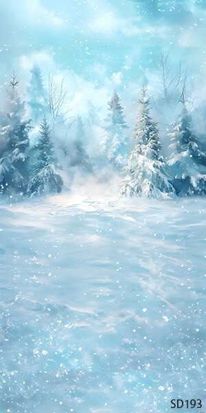 10’x20’CP Snow Trees Forest Scenic Microfiber Fabric background backdrop SD193