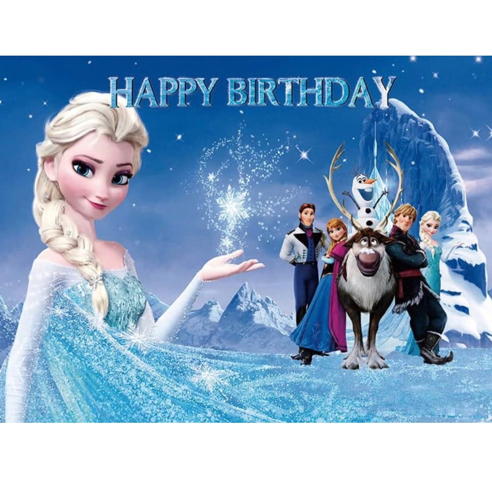 Cartoon Frozen Princess BackDrop 5x3ft Birthday Party Banner
