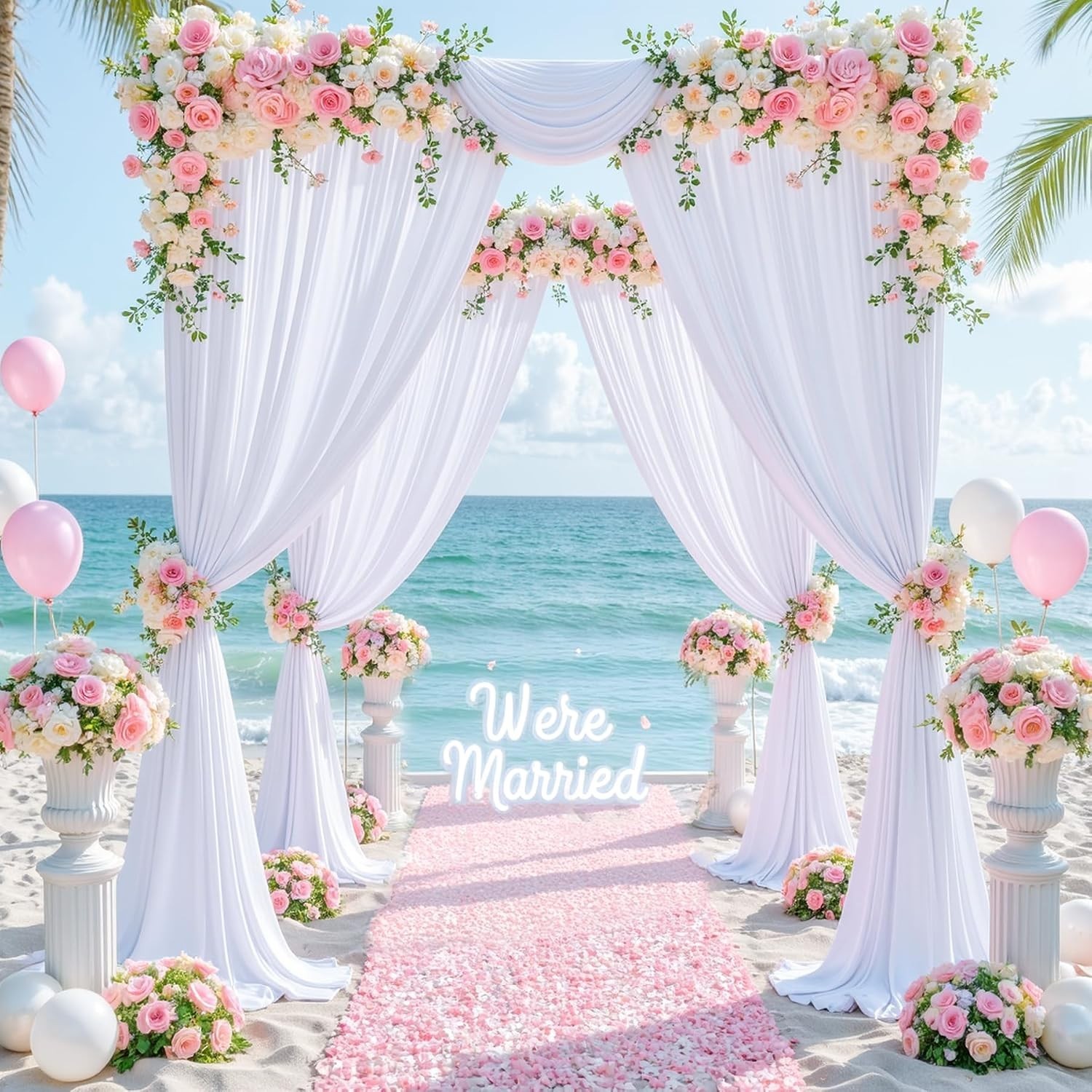 White Backdrop Curtain for Parties Wedding Wrinkle Free White Photo Curtains …