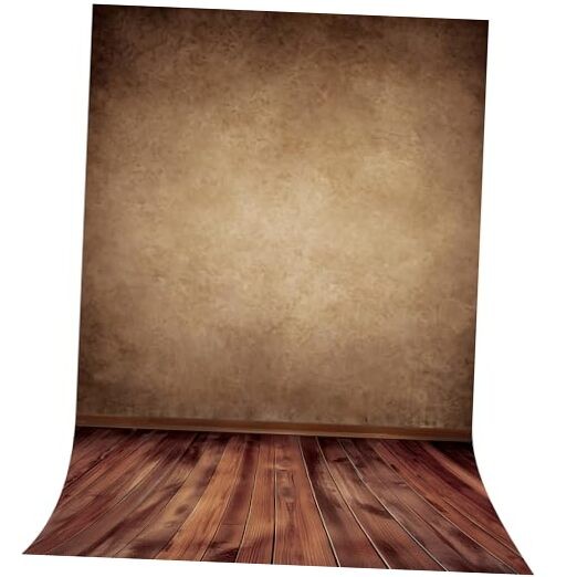 Brown Backdrop Rustic Wall Wooden Floor 5Wx7H Feet Soft Fabric 7x5ft B-Brown