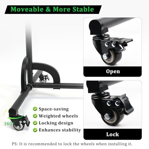 Backdrop Stand with Wheels & Backdrop 10x7ft(WxH) Screen with Stand, Green