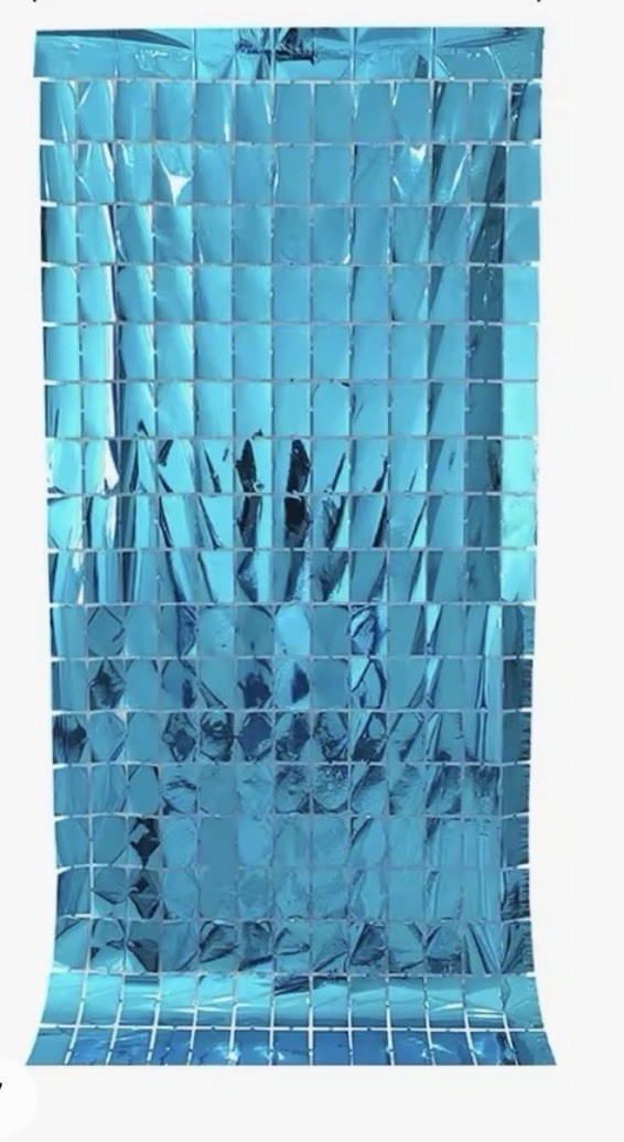 39.4 x 78.7″ Metallic Background Curtain 1 pc Party Backdrop Blue – A0136