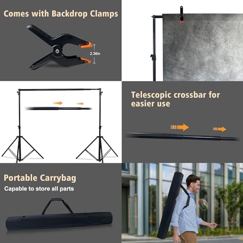 10x10ft Photo Backdrop Stand Heavy Duty Adjustable Support System, Universal