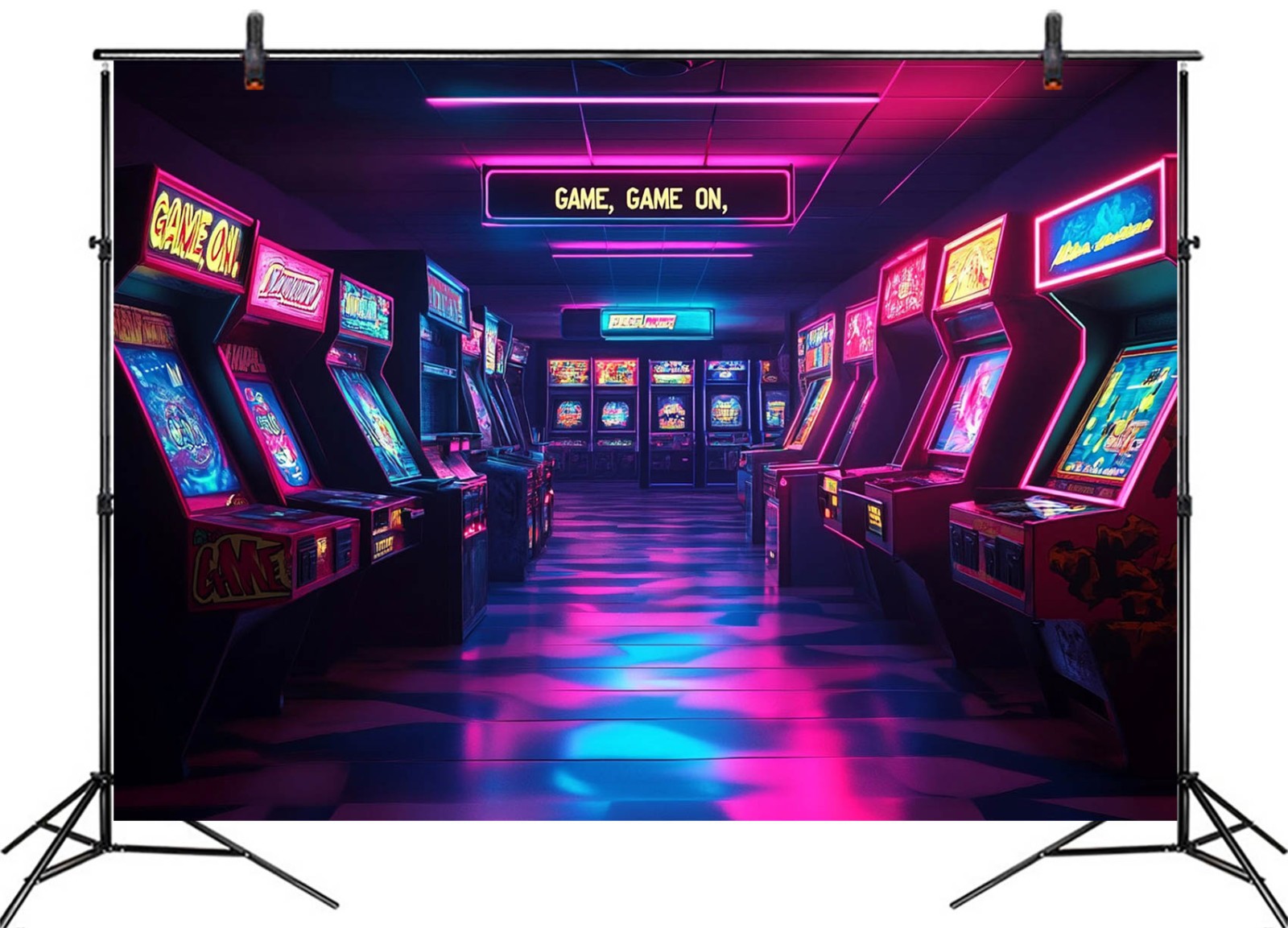 10x8ft Retro Game Arcade Backdrop Gaming Video Game Background for Photography