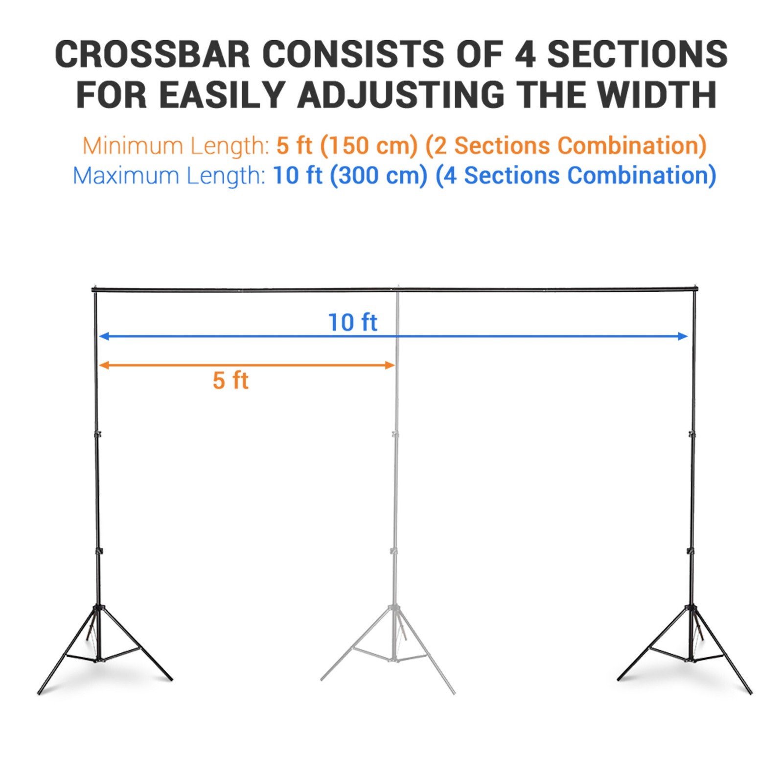 7x10Ft Photography Background Backdrop Support Stand Kit for Newborn Live Stream