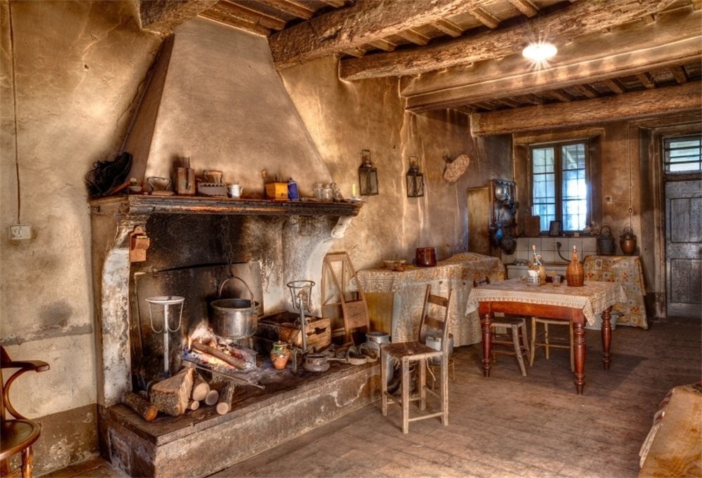 LFEEY 7x5ft Old Farmhouse Kitchen Backdrops for Photography Rustic