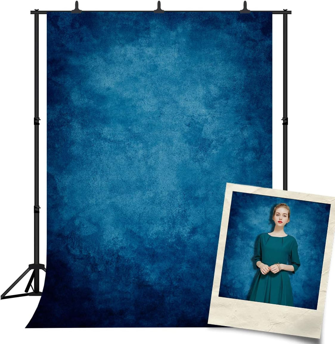 Abstract Blue School Photo Backdrop for Pictures Portrait Solid Color Backdrop G