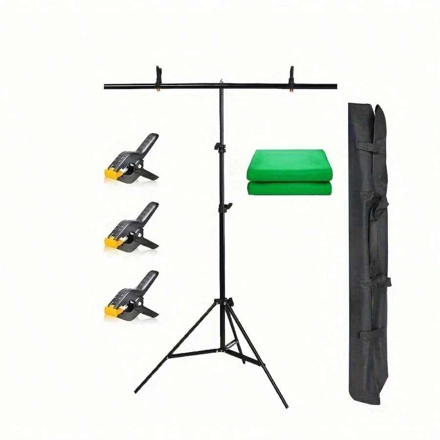 Pro Photography Green Screen Backdrop Kit Foldable Stand for Studio Live Streami