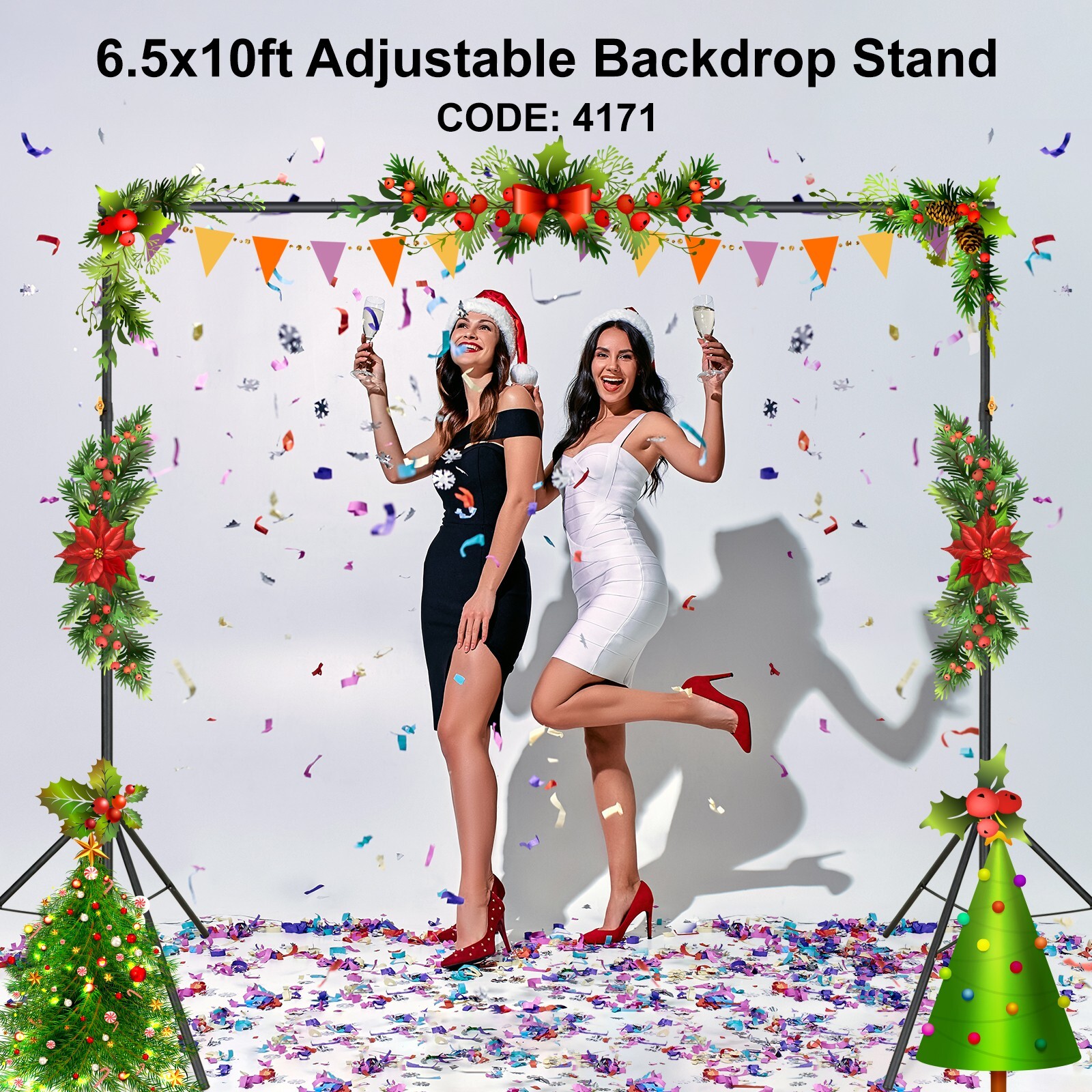 LINCO Adjustable Backdrop Support Stand Kit 10×6.5ft Background Support System