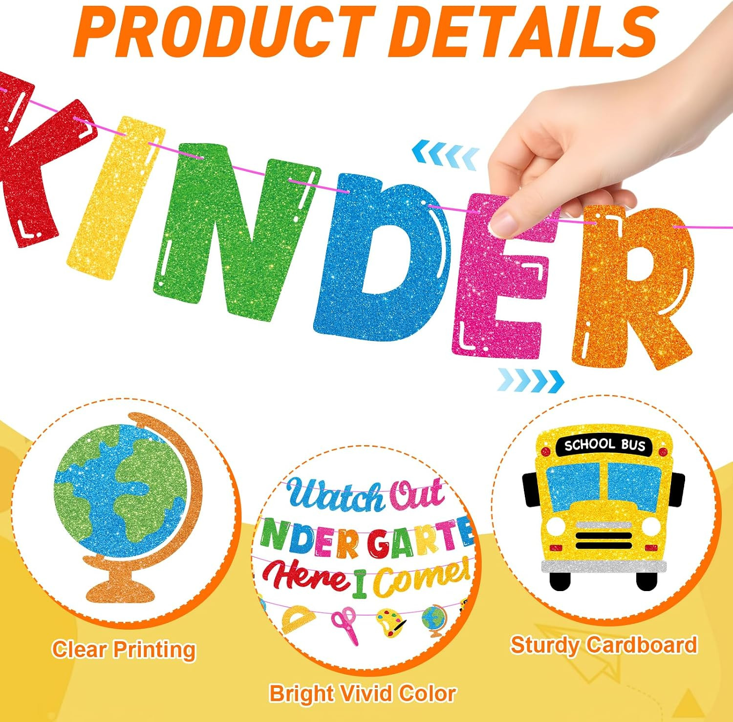 Watch Out Kindergarten Here I Come Banner Decor, First Day of Kindergarten Decor