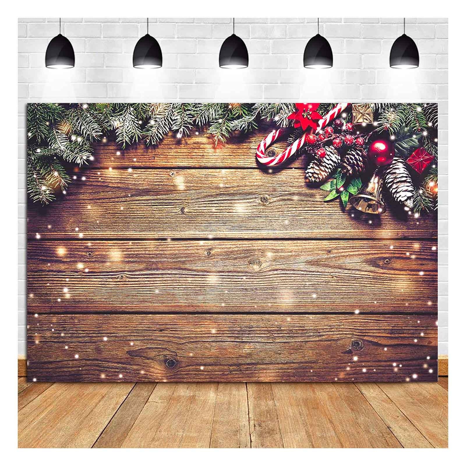 Winter Snowflake Gold Glitter Christmas Wooden Wall Holiday Photo Background …