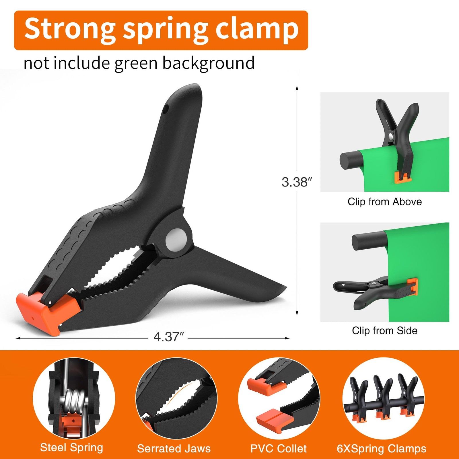 Portable T-Shape Backdrop Stand Support Kit 8×7.2ft, Adjustable Photo Green S…