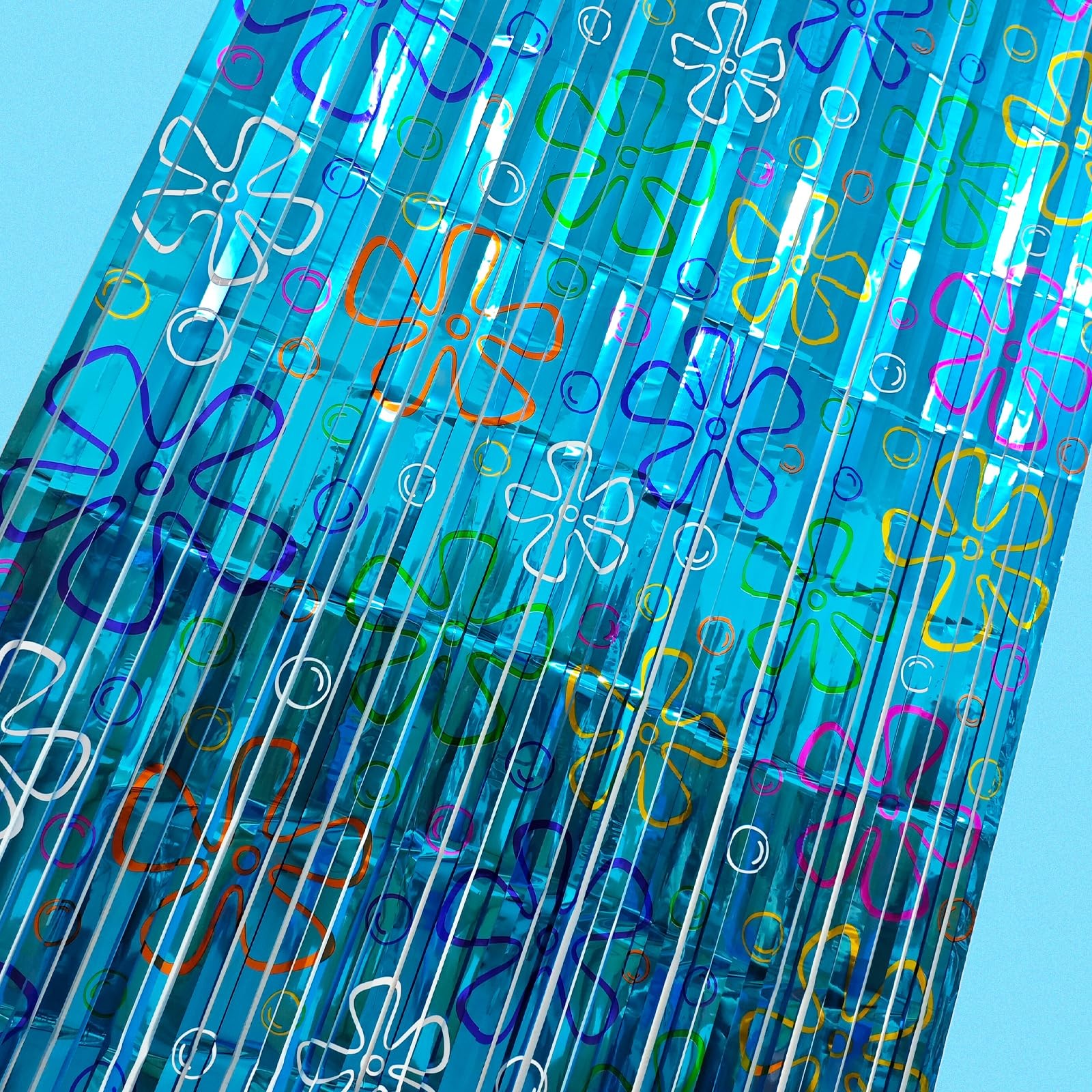 2 PCS Ocean Theme Birthday Door Curtain Foil Fringe Backdrop Party Supplies