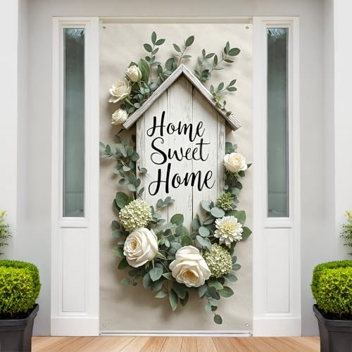 Home Sweet Home Door Cover Housewarming Party Decorations Door Banner Welcome