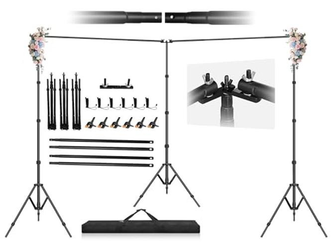 8.5 x 20ft (H x W) Adjustable Photo Backdrop Stand Kit, Large Photography