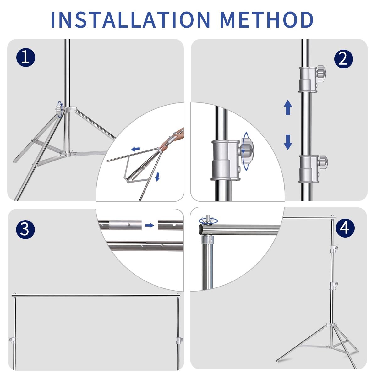 9.2 X 10 FT Stainless Steel Heavy Duty Backdrop Stand, Adjustable Background …