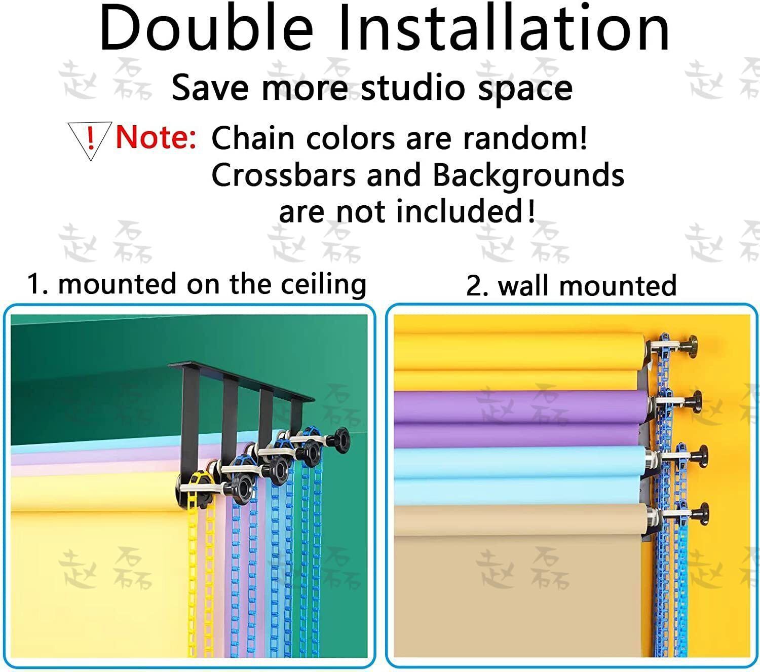Wall Mount Backdrop Holder 4 Rollers Photography Background Support System New