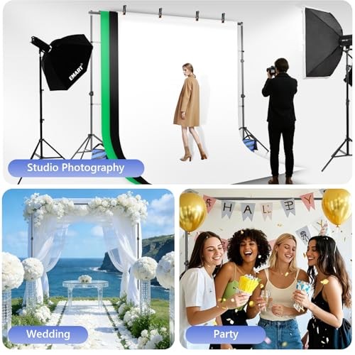 Photo Video Studio Backdrop Stand Kit, 7x10ft(backdrop stand)/6x9ft(backdrop)