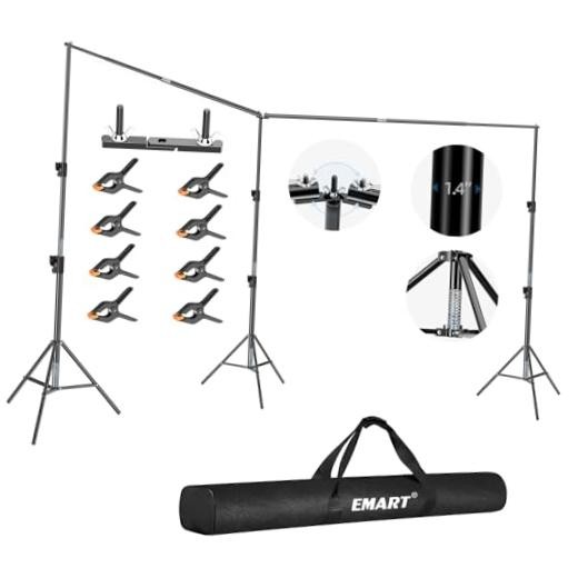 Back Drop Adjustable Stand, 10×20 Backdrop Stand Heavy Duty 20×10ft(W×H） Black
