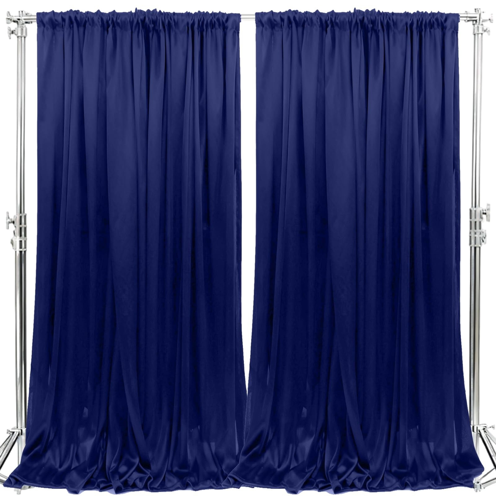 2 PCS 5×10 FT Navy Blue Photo Stage Backdrop Curtains Drapes Photography Party