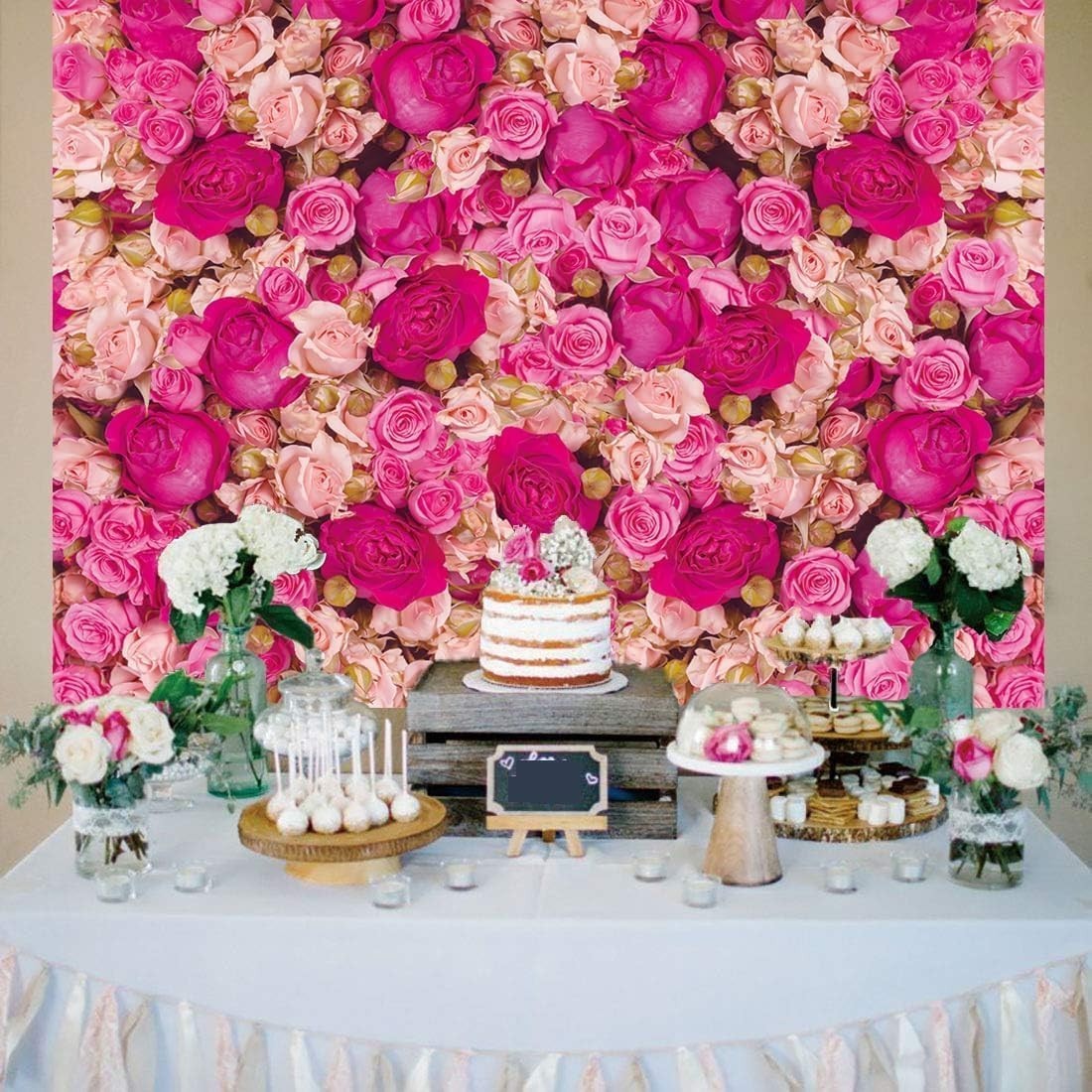 Charming 6x4FT Pink Floral Backdrop for Princess Parties and Photo Shoots