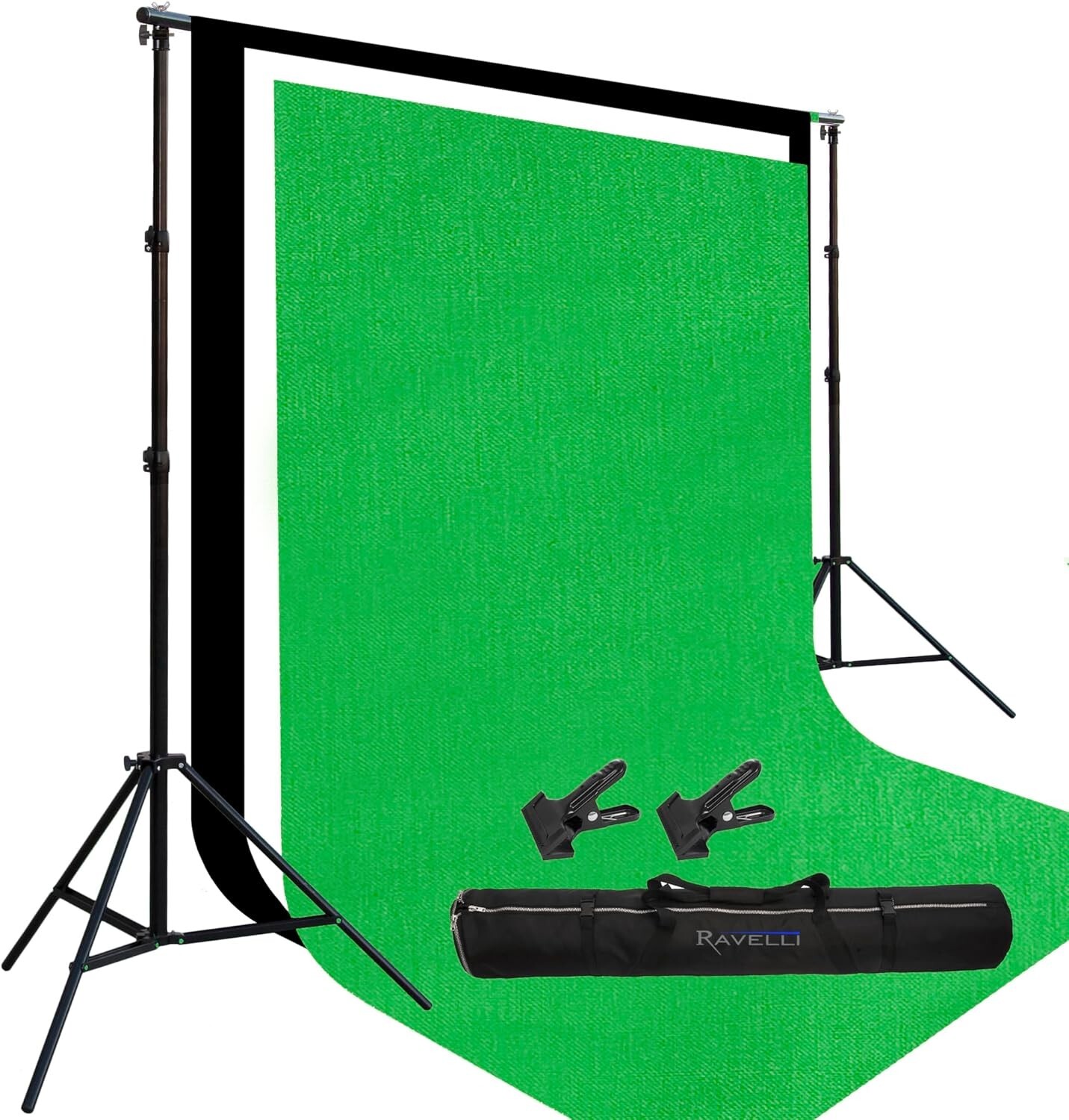 Ravelli Green, Black, White Backdrop Screen 10′ Air Cushioned Stands