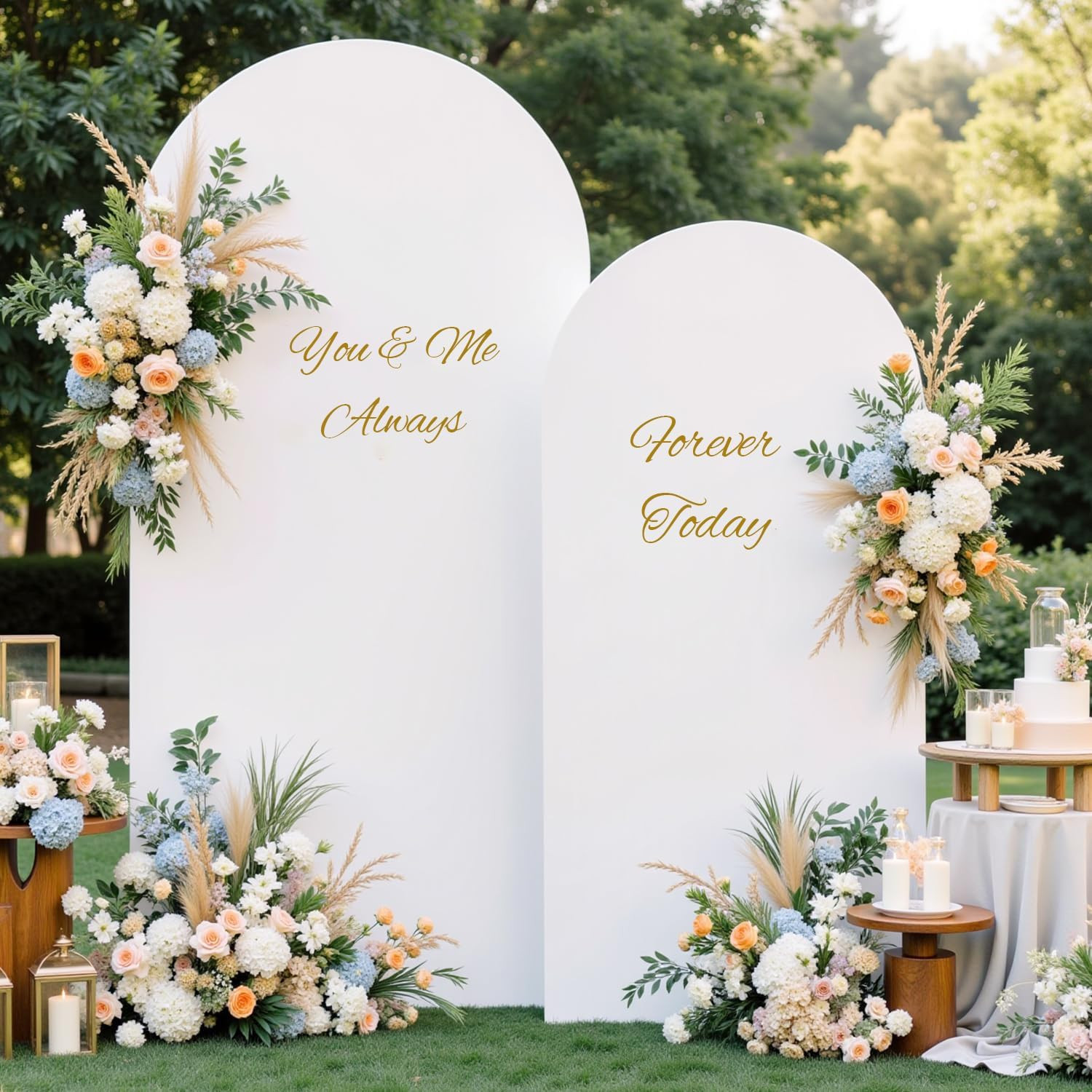 White Arch Backdrop Cover, Set 6FT & 7.2FT Wedding Arch Covers, Spandex Fitted S
