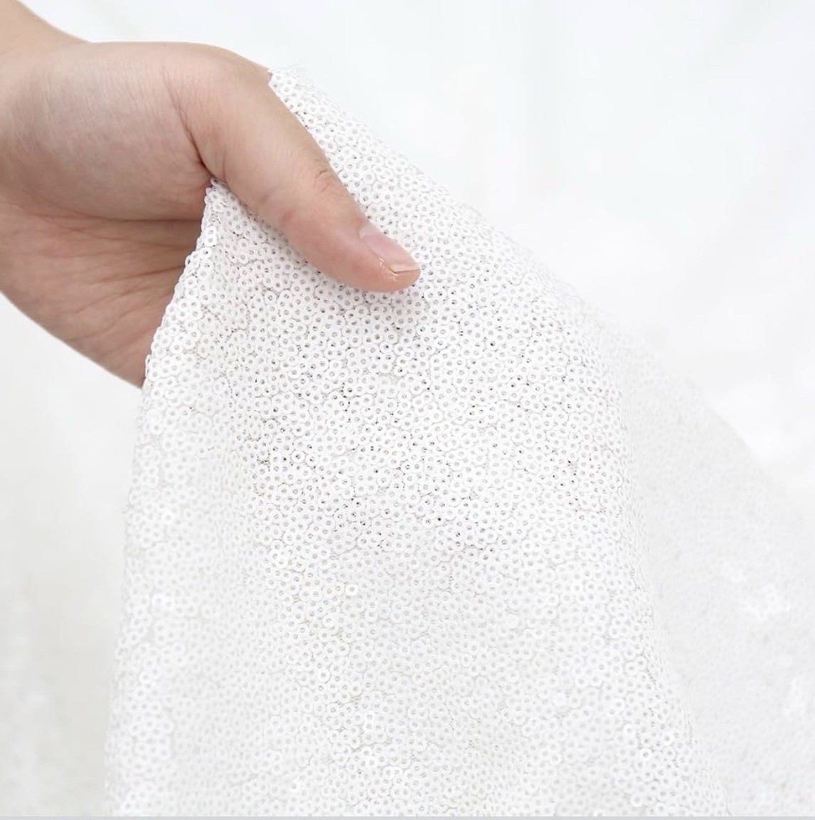 4PCS White Sequin Backdrop Curtain Panels 2ft x 8ft Wedding Party Photography