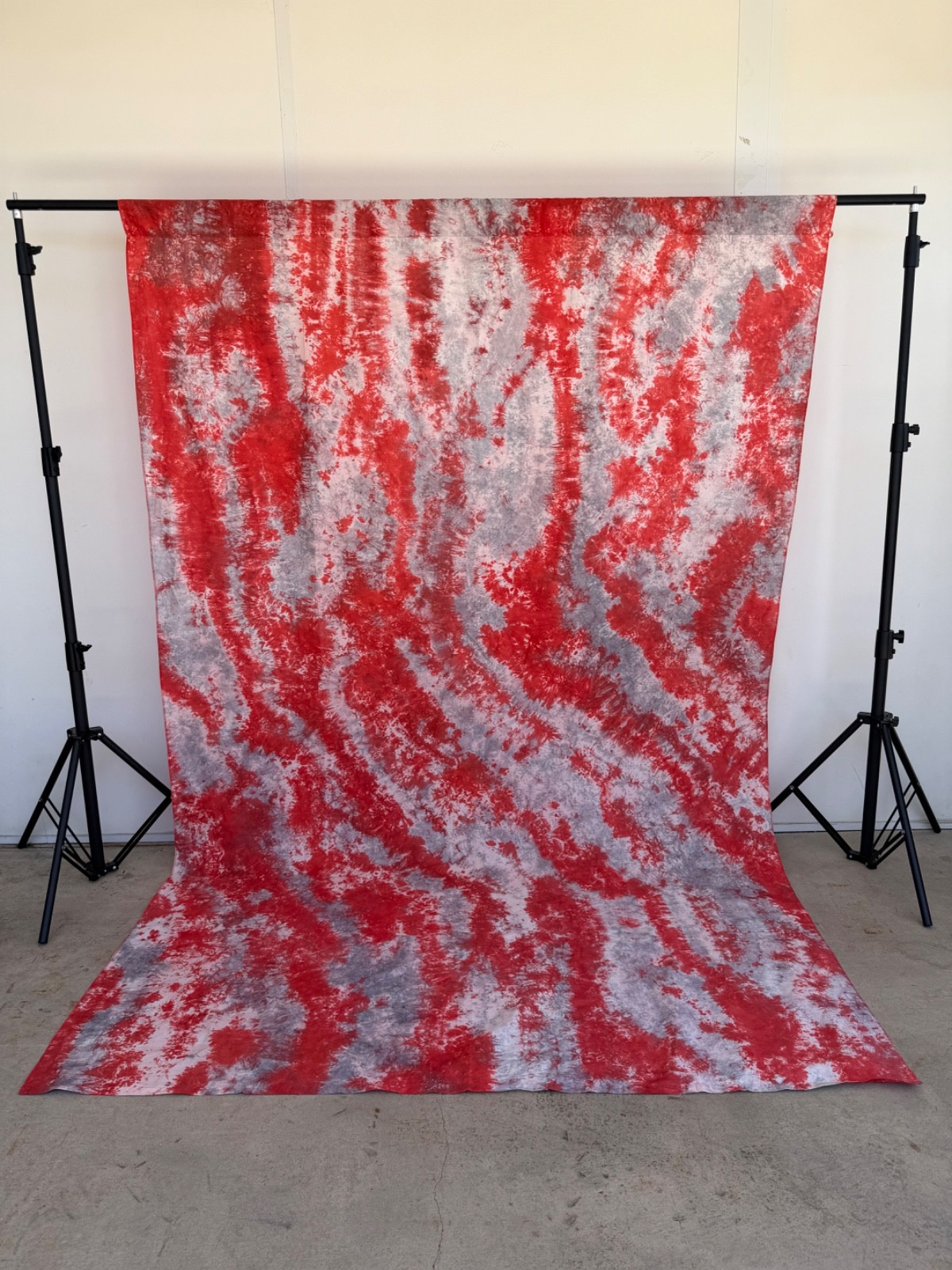 6×9 ft Red & Gray Abstract Backdrop Dyed Background Photography Backdrop Cotton