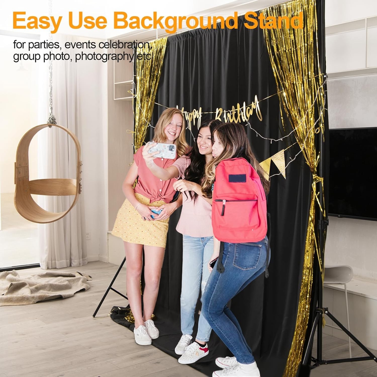 Photo Backdrop Stand kit, 8.5 x 10 ft Back Drop Adjustable Frame for Photogra…