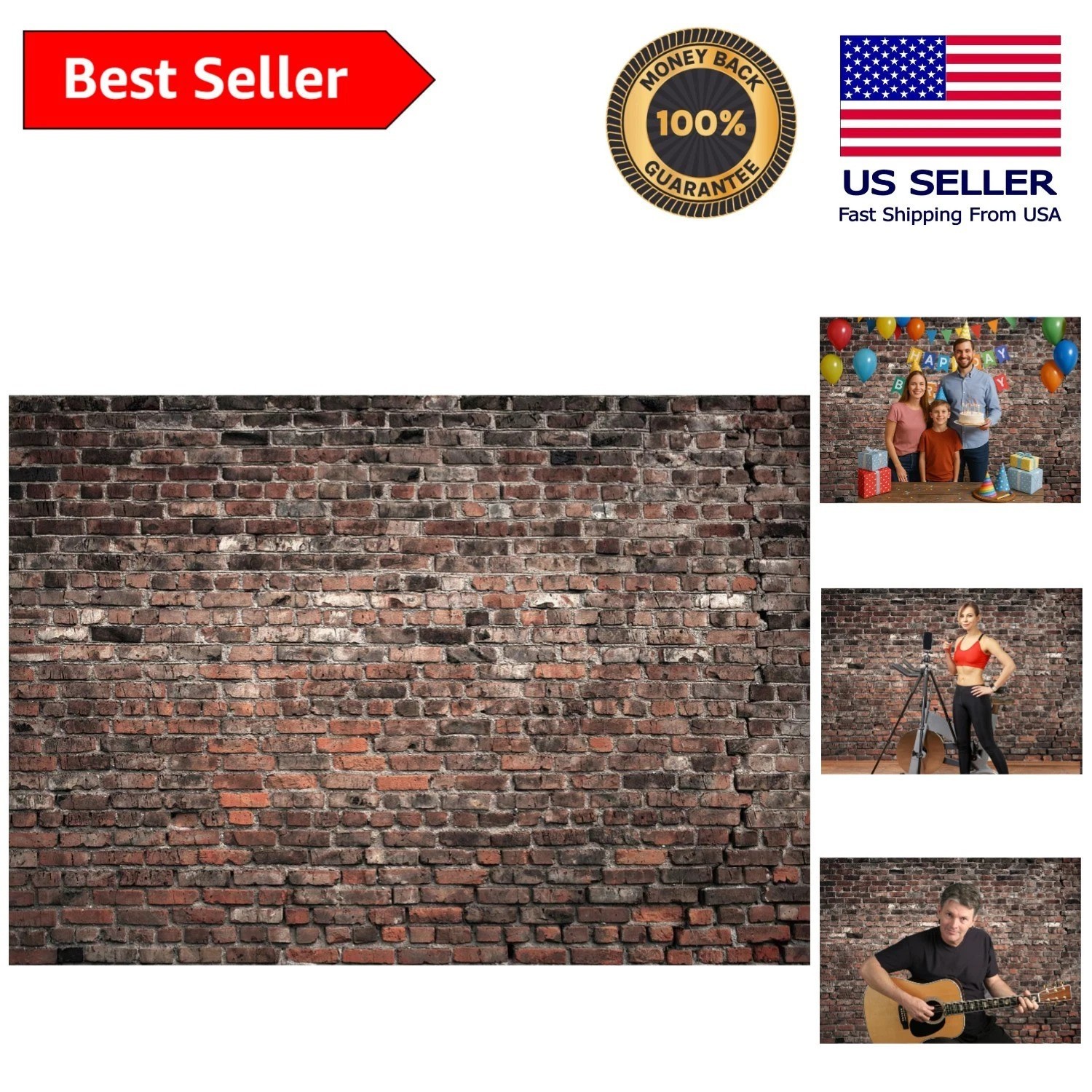 Sophisticated 10x8ft Red Brick Photography Backdrop for Memorable Moments