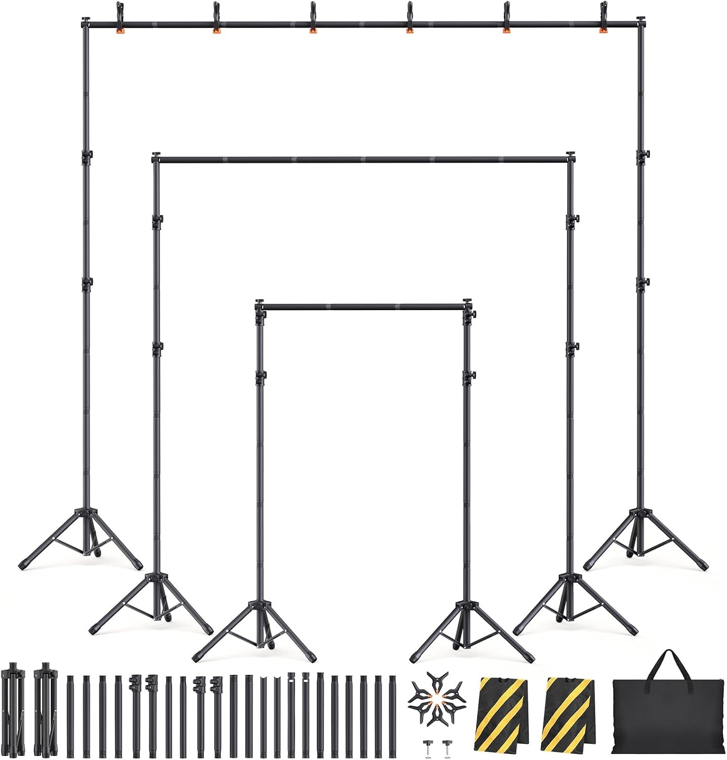 Backdrop Stand Kit 6 Widths 10×7.5ft Adjustable Background Stand Parties
