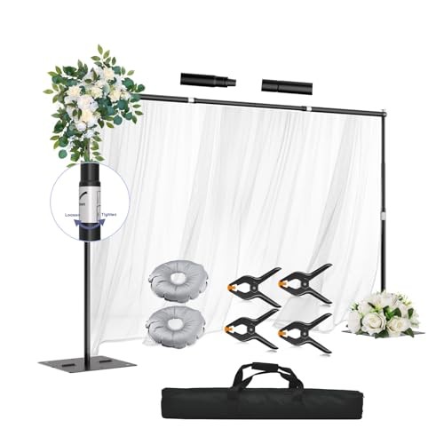 Heavy Duty Backdrop Stand Adjustable Photo Background Support 8.5x10ft Black