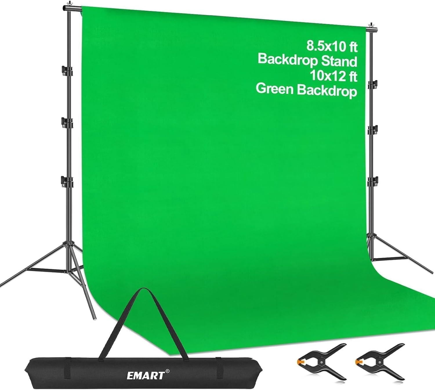 10x12ft Green Screen Backdrop Kit with Stand for Photo Video Streaming