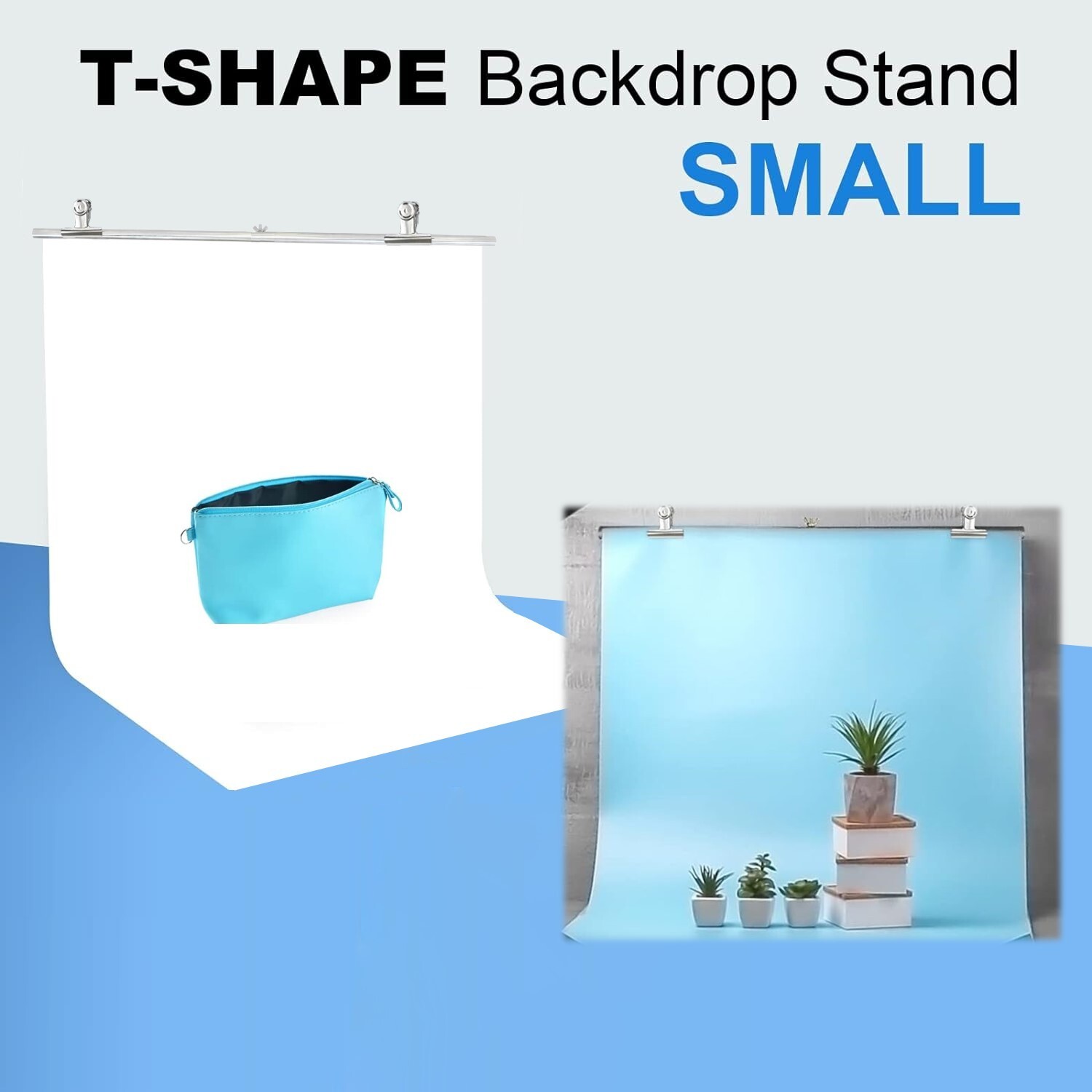 LINCO Silver Photography Backdrop Background Support Stand 2.2×2.6ft Table Top