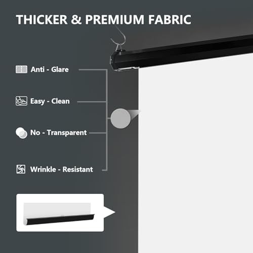 Motorized Pull Down Screen Backdrop – 59.8″ x Standard(59.8 x 86.6in) White