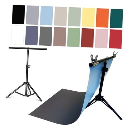 8PCS 18Patterns Product Photography Backdrops with Stand: black white green