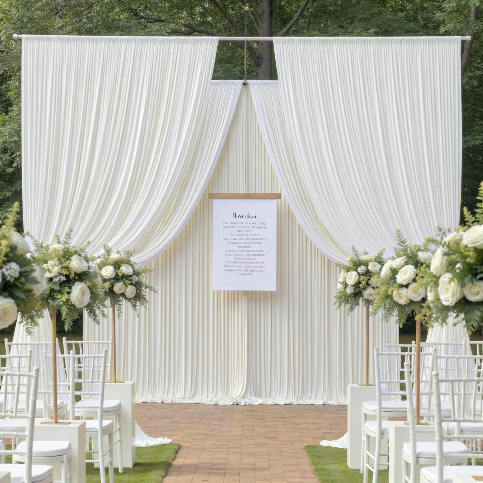 Htper 8 Panels 5x12ft Backdrop Curtains for 5ft(W)x12ft(H)_8 Panels, Ivory