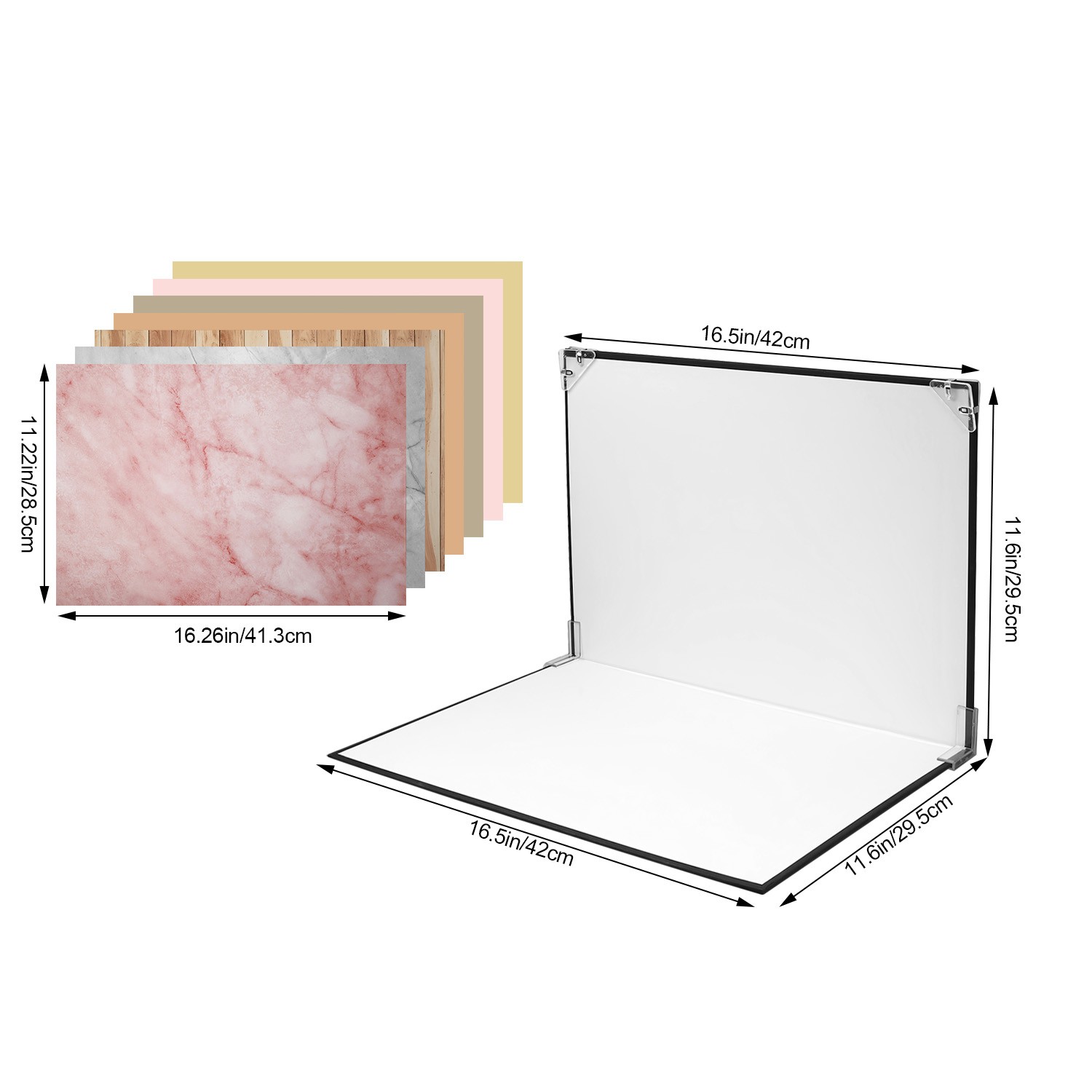 12-22pc Photography Background Paper Photo Prop Backdrop Board For Small Product