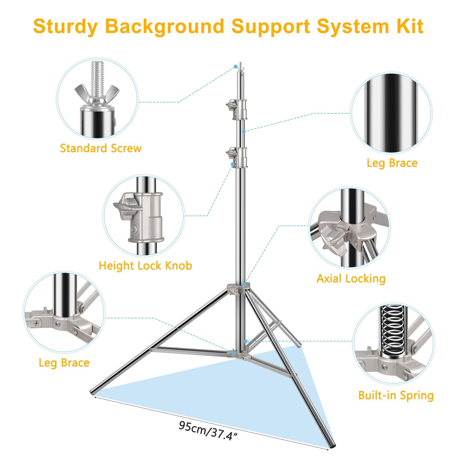 9.2 x 10 Ft Stainless Steel Backdrop Stand Heavy Duty, Adjustable Backdrop St…