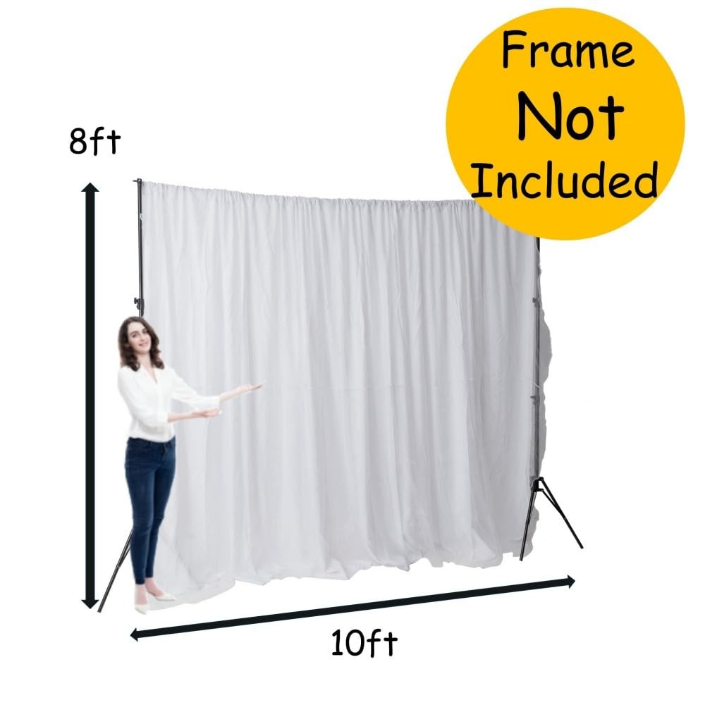 10 x 8 Ft Two Layers Backdrop White Chiffon Tulle Polyester Garage Divider