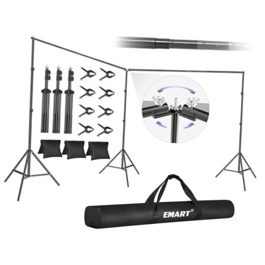 Backdrop Stand, 20x7ft(WxH) Large Adjustable Background 20x7ft (WxH) Black