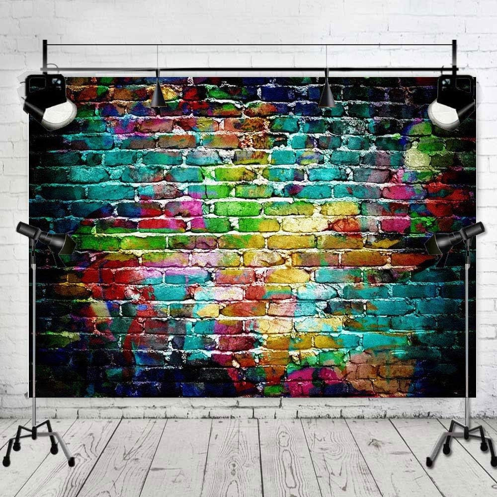 7x5ft Graffiti Photography Backdrops Colorful Brick Wall Photo Background